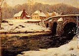A Stone Bridge Over A Stream In Winter by Fritz Thaulow